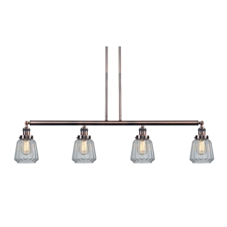 A large image of the Innovations Lighting 214-S Chatham Antique Copper / Clear