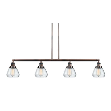A large image of the Innovations Lighting 214-S Fulton Antique Copper / Clear