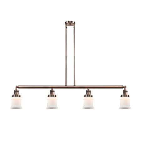 A large image of the Innovations Lighting 214 Small Canton Antique Copper / Matte White