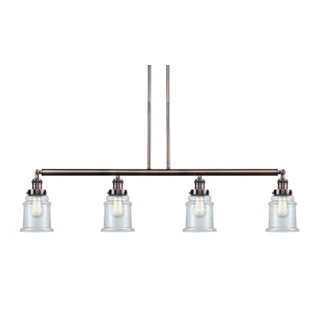A large image of the Innovations Lighting 214-S Canton Antique Copper / Clear