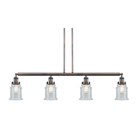 A large image of the Innovations Lighting 214-S Canton Antique Copper / Seedy