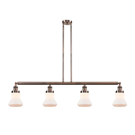 A large image of the Innovations Lighting 214 Bellmont Antique Copper / Matte White