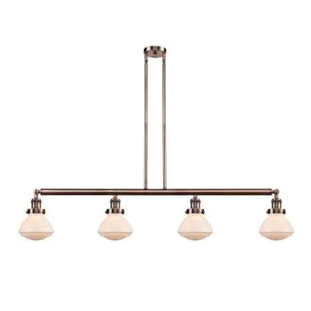 A large image of the Innovations Lighting 214-S Olean Antique Copper / Matte White