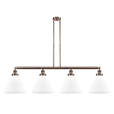 A large image of the Innovations Lighting 214 X-Large Cone Antique Copper / Matte White