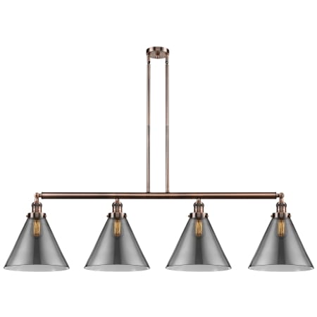 A large image of the Innovations Lighting 214 X-Large Cone Antique Copper / Plated Smoke