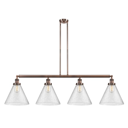 A large image of the Innovations Lighting 214 X-Large Cone Antique Copper / Seedy