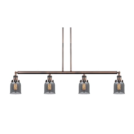 A large image of the Innovations Lighting 214-S Small Bell Antique Copper / Plated Smoked