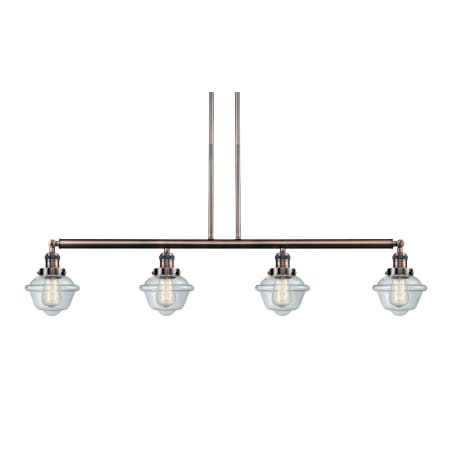 A large image of the Innovations Lighting 214-S Small Oxford Antique Copper / Clear