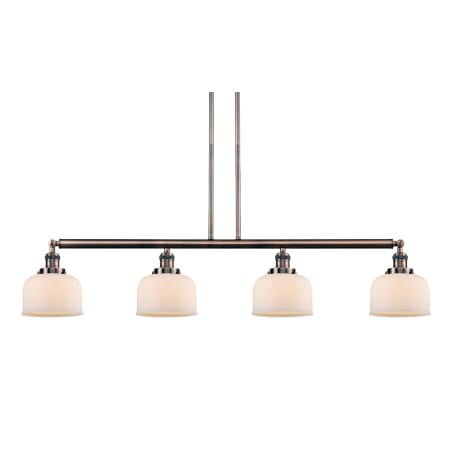 A large image of the Innovations Lighting 214-S Large Bell Antique Copper / Matte White Cased