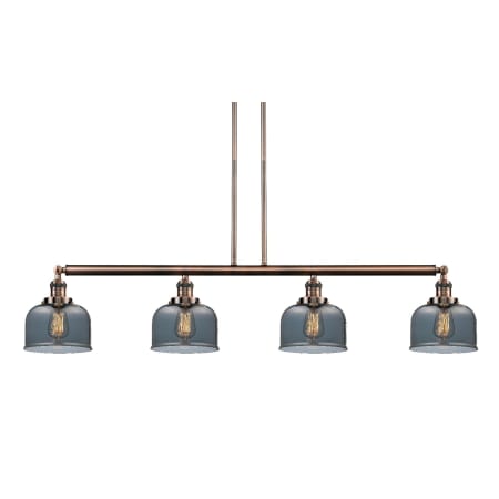 A large image of the Innovations Lighting 214-S Large Bell Antique Copper / Plated Smoked