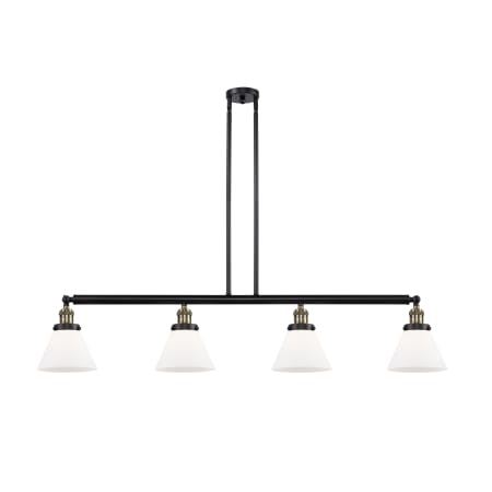 A large image of the Innovations Lighting 214 Large Cone Black Antique Brass / Matte White