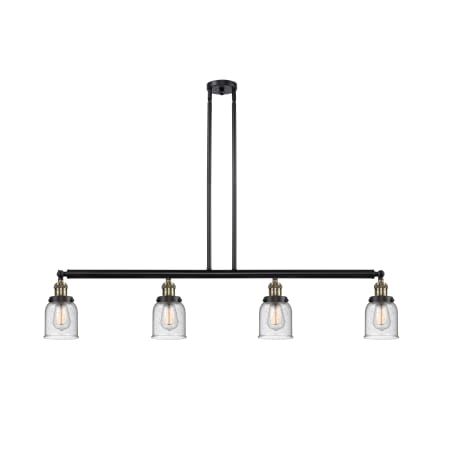 A large image of the Innovations Lighting 214 Small Bell Black Antique Brass / Seedy