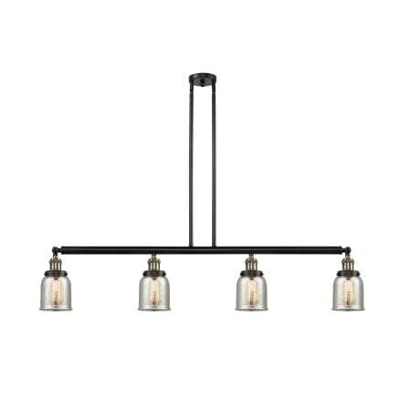 A large image of the Innovations Lighting 214 Small Bell Black Antique Brass / Silver Plated Mercury