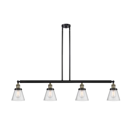 A large image of the Innovations Lighting 214 Small Cone Black Antique Brass / Seedy