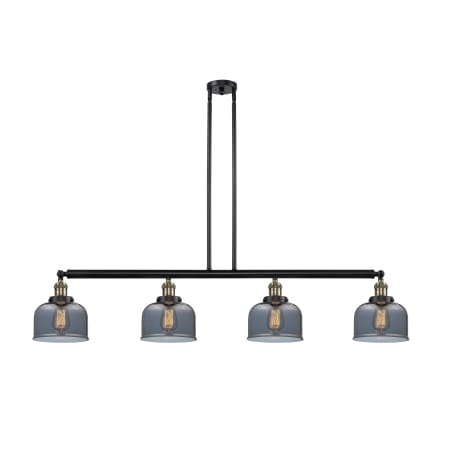 A large image of the Innovations Lighting 214 Large Bell Black Antique Brass / Plated Smoke