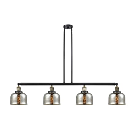 A large image of the Innovations Lighting 214 Large Bell Black Antique Brass / Silver Plated Mercury