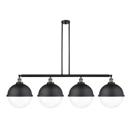 A large image of the Innovations Lighting 214-17-58 Hampden Linear Black Antique Brass / Clear