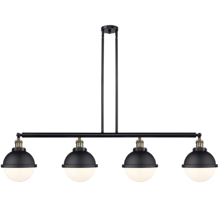 A large image of the Innovations Lighting 214-13-54 Hampden Linear Black Antique Brass / Matte White