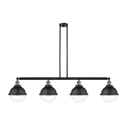 A large image of the Innovations Lighting 214-13-54 Hampden Linear Black Antique Brass / Clear
