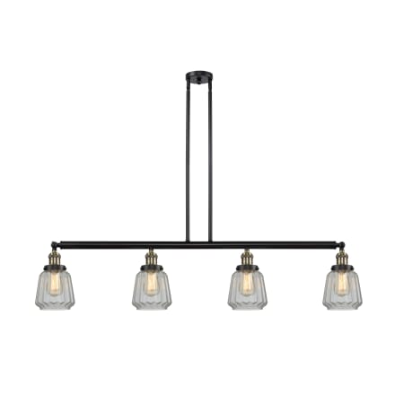 A large image of the Innovations Lighting 214 Chatham Black Antique Brass / Clear