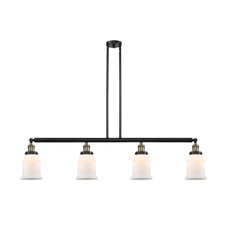 A large image of the Innovations Lighting 214 Canton Black Antique Brass / Matte White