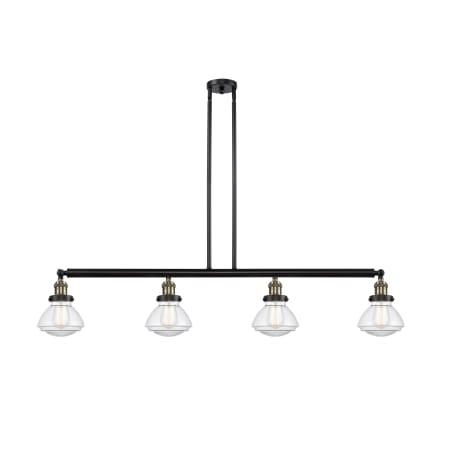 A large image of the Innovations Lighting 214-S Olean Black Antique Brass / Clear