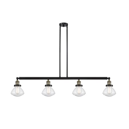 A large image of the Innovations Lighting 214-S Olean Black Antique Brass / Seedy