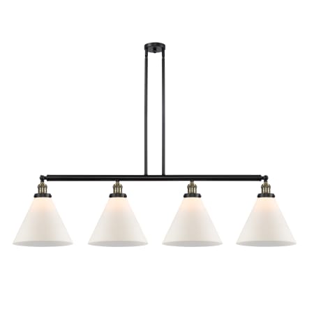 A large image of the Innovations Lighting 214 X-Large Cone Black Antique Brass / Matte White