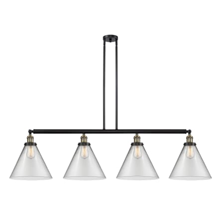 A large image of the Innovations Lighting 214 X-Large Cone Black Antique Brass / Clear