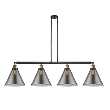 A large image of the Innovations Lighting 214 X-Large Cone Black Antique Brass / Plated Smoke