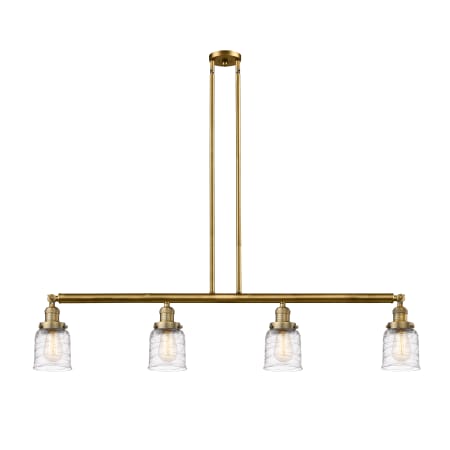 A large image of the Innovations Lighting 214-10-50 Bell Linear Brushed Brass / Deco Swirl