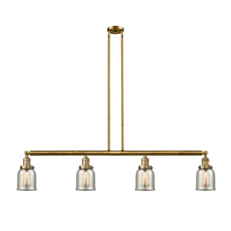 A large image of the Innovations Lighting 214 Small Bell Brushed Brass / Silver Plated Mercury