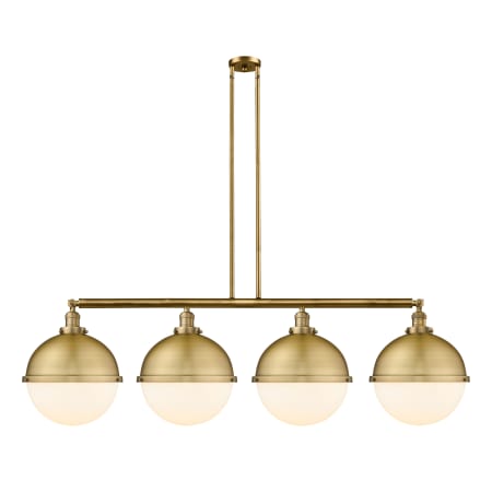 A large image of the Innovations Lighting 214-17-58 Hampden Linear Brushed Brass / Matte White