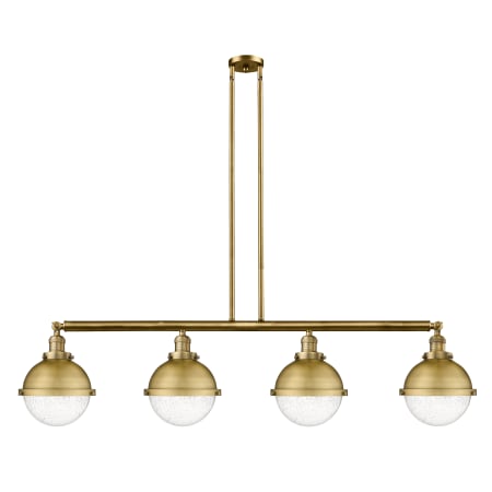 A large image of the Innovations Lighting 214-13-54 Hampden Linear Brushed Brass / Seedy