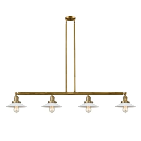 A large image of the Innovations Lighting 214 Halophane Brushed Brass / Matte White Halophane
