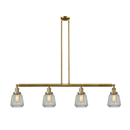 A large image of the Innovations Lighting 214 Chatham Brushed Brass / Clear