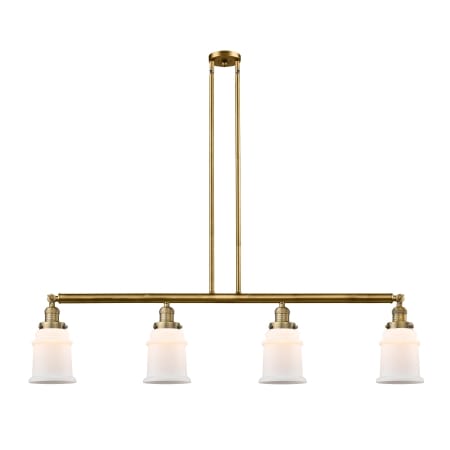 A large image of the Innovations Lighting 214 Canton Brushed Brass / Matte White