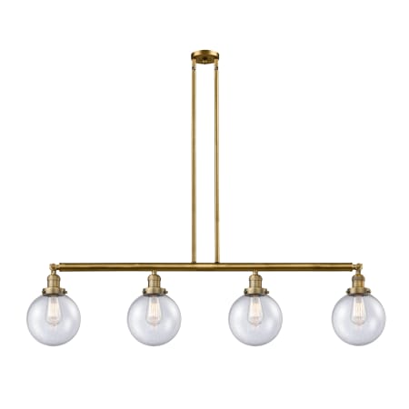 A large image of the Innovations Lighting 214 Large Beacon Brushed Brass / Seedy