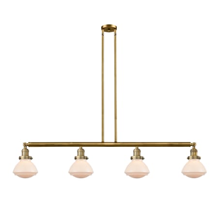 A large image of the Innovations Lighting 214-S Olean Brushed Brass / Matte White