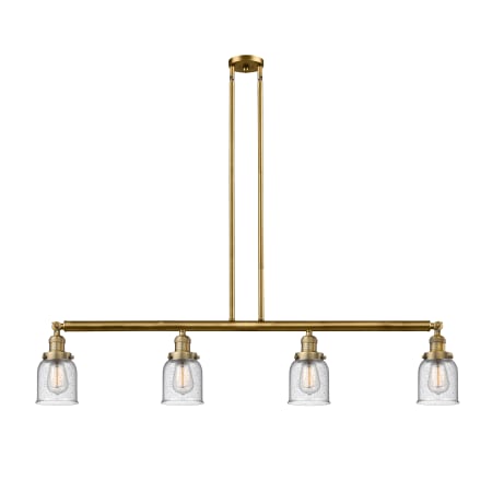 A large image of the Innovations Lighting 214 Small Bell Brushed Brass / Seedy