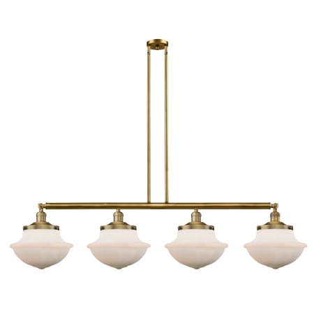 A large image of the Innovations Lighting 214 Large Oxford Brushed Brass / Matte White