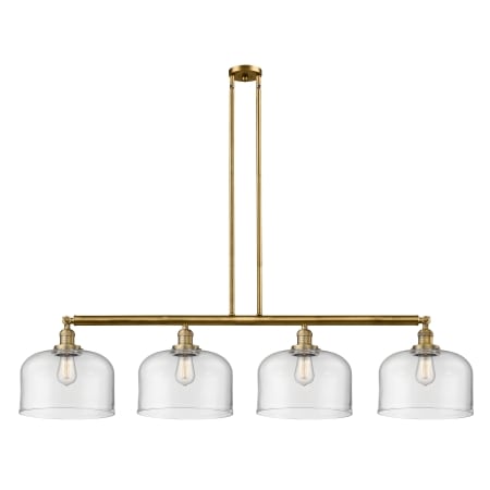 A large image of the Innovations Lighting 214 X-Large Bell Brushed Brass / Clear