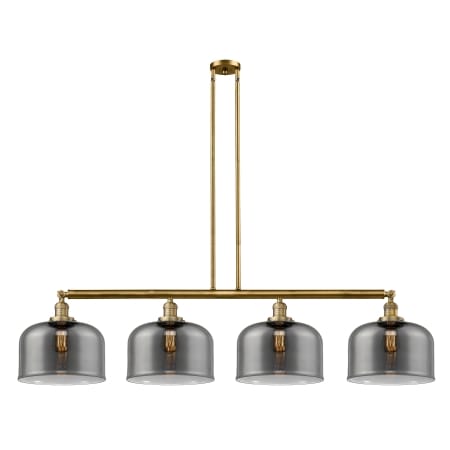 A large image of the Innovations Lighting 214 X-Large Bell Brushed Brass / Plated Smoke