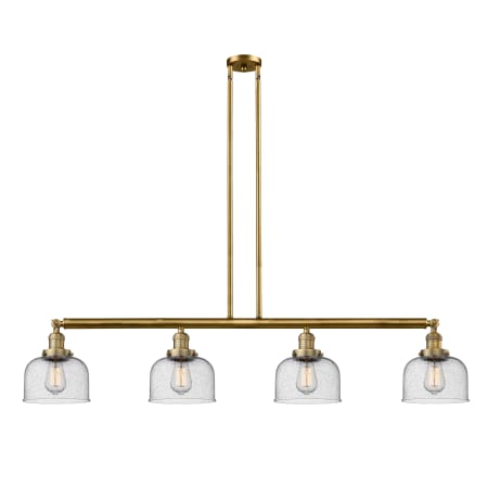 A large image of the Innovations Lighting 214 Large Bell Brushed Brass / Seedy