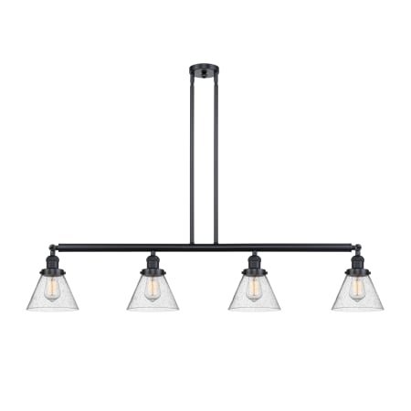 A large image of the Innovations Lighting 214 Large Cone Matte Black / Seedy