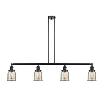 A large image of the Innovations Lighting 214 Small Bell Matte Black / Silver Plated Mercury