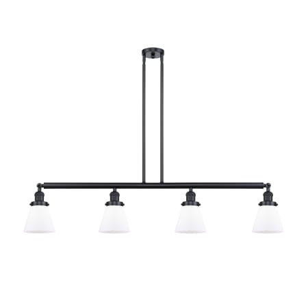A large image of the Innovations Lighting 214 Small Cone Matte Black / Matte White
