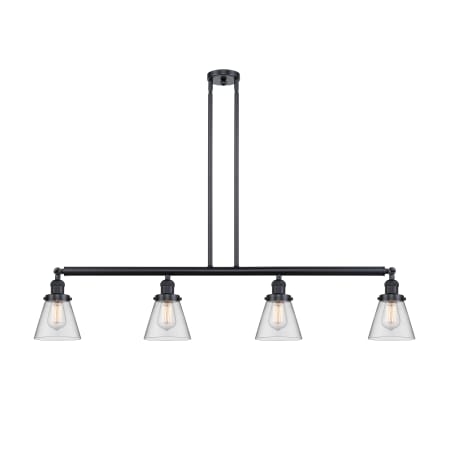 A large image of the Innovations Lighting 214 Small Cone Matte Black / Clear