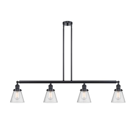 A large image of the Innovations Lighting 214 Small Cone Matte Black / Seedy