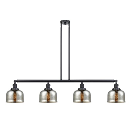 A large image of the Innovations Lighting 214 Large Bell Matte Black / Silver Plated Mercury
